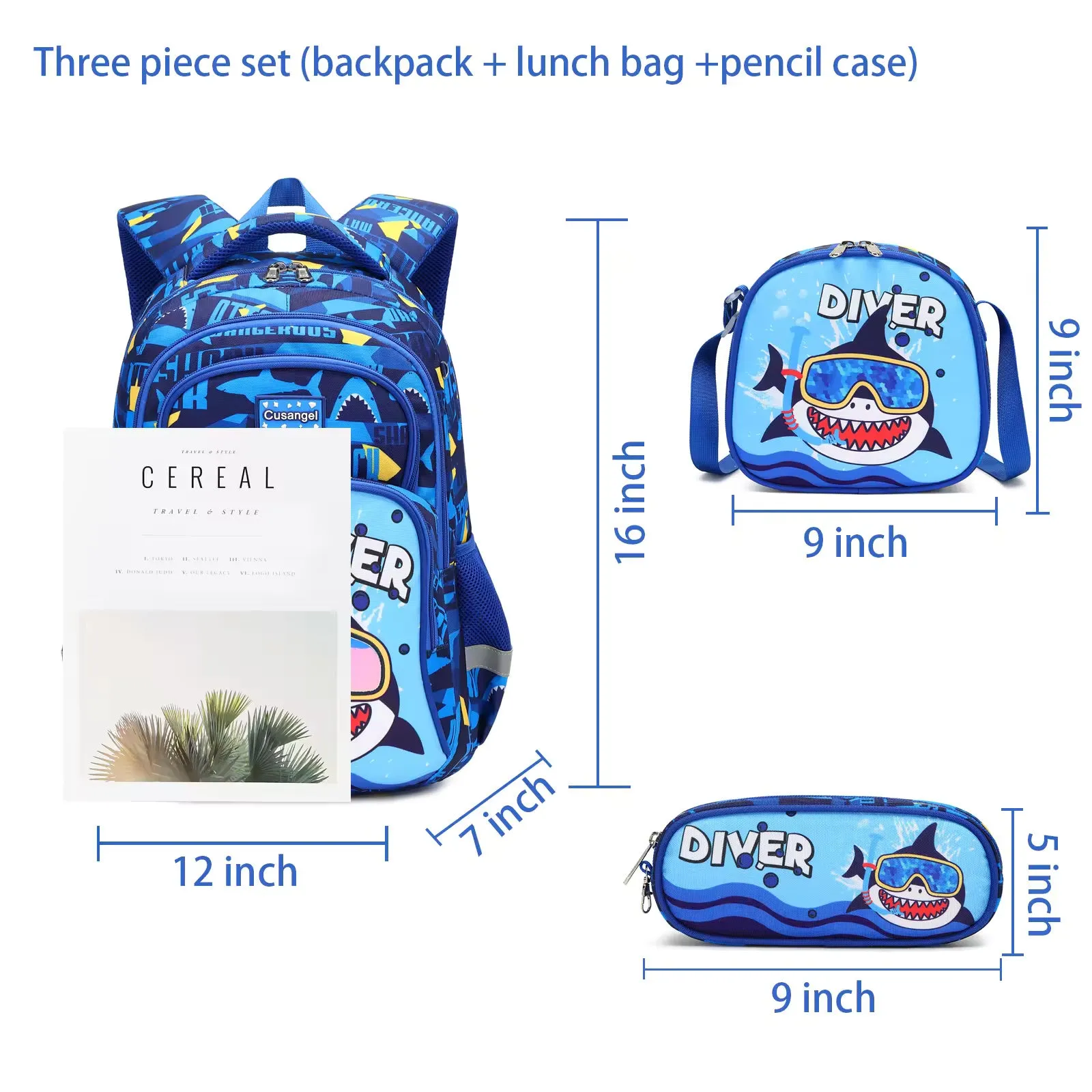 Explorer’s Delight Waterproof School Bag Combo - Backpack, Lunch Bag & Pencil Case