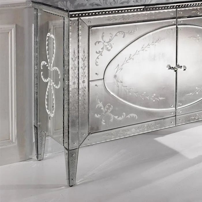 Exquisite 18Th Century-Style Venetian Mirrored Sideboard