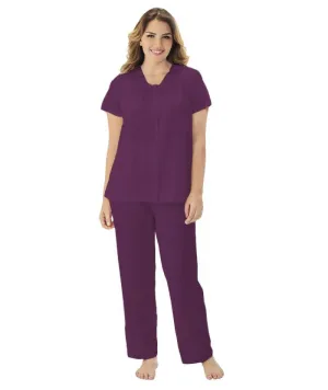 Exquisite Form Short Sleeve Pajamas Plus - Amaranth