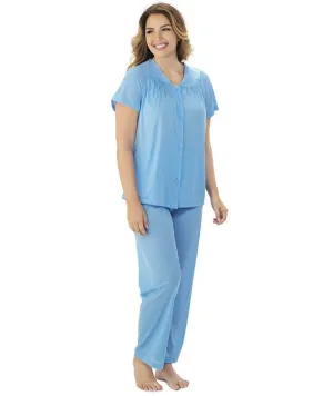 Exquisite Form Short Sleeve Pajamas Plus - Purity Blue