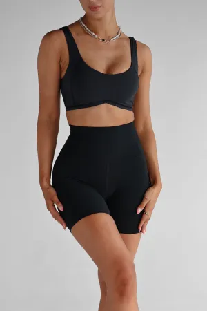 Extra High Waist Bike Shorts - Black