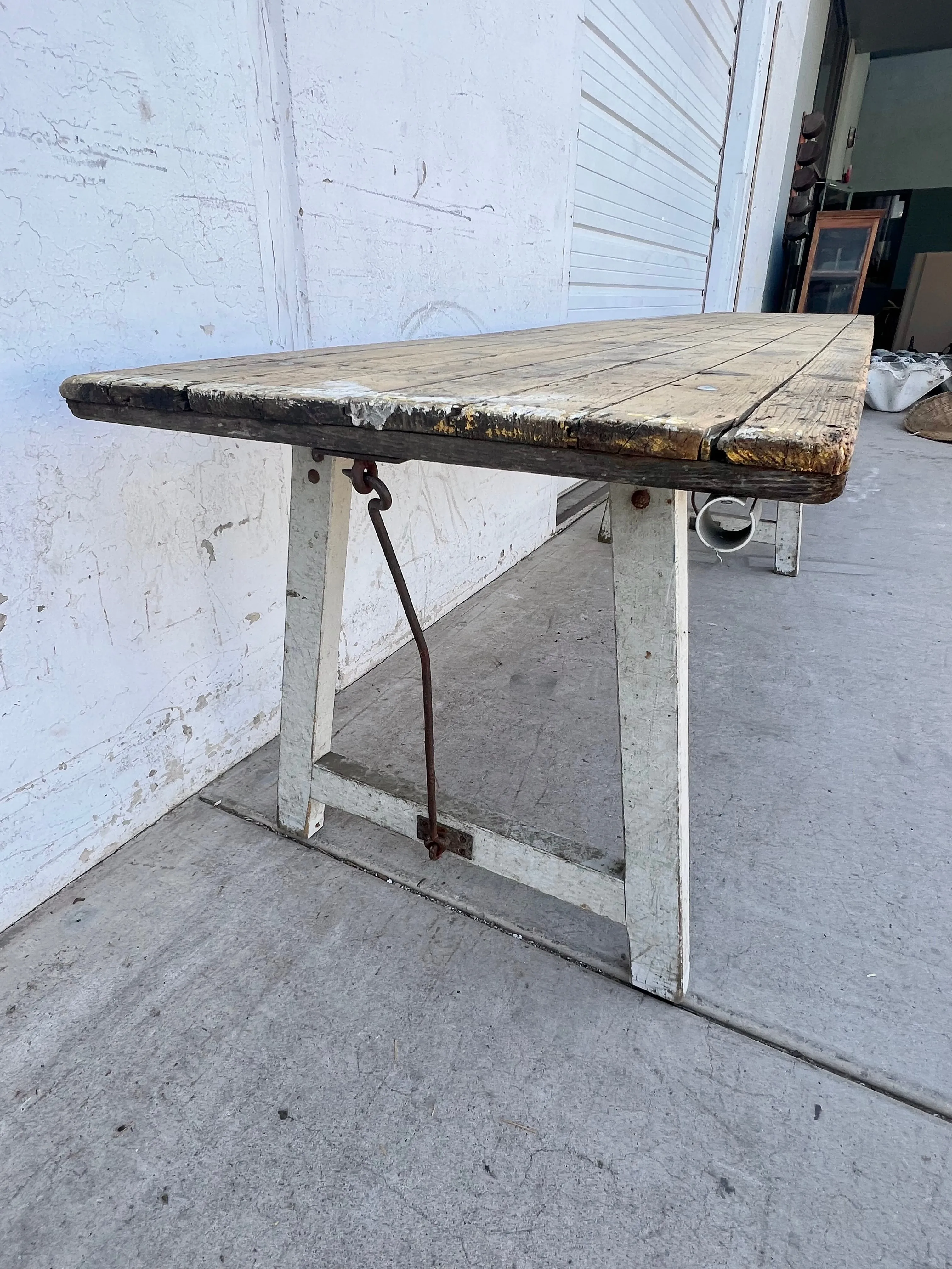 Extra Long French Oak Folding Dining Table