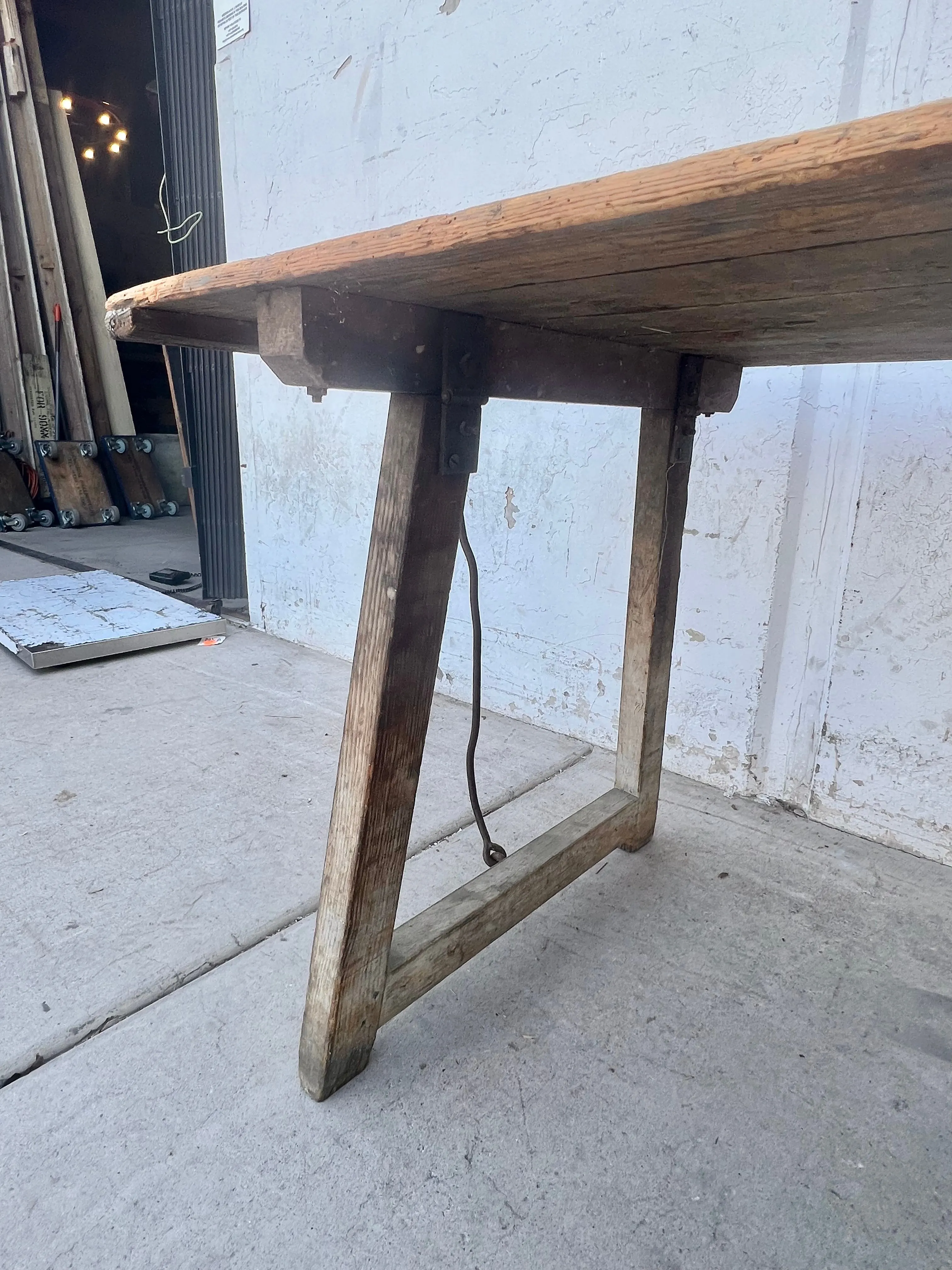 Extra Long French Oak Folding Dining Table