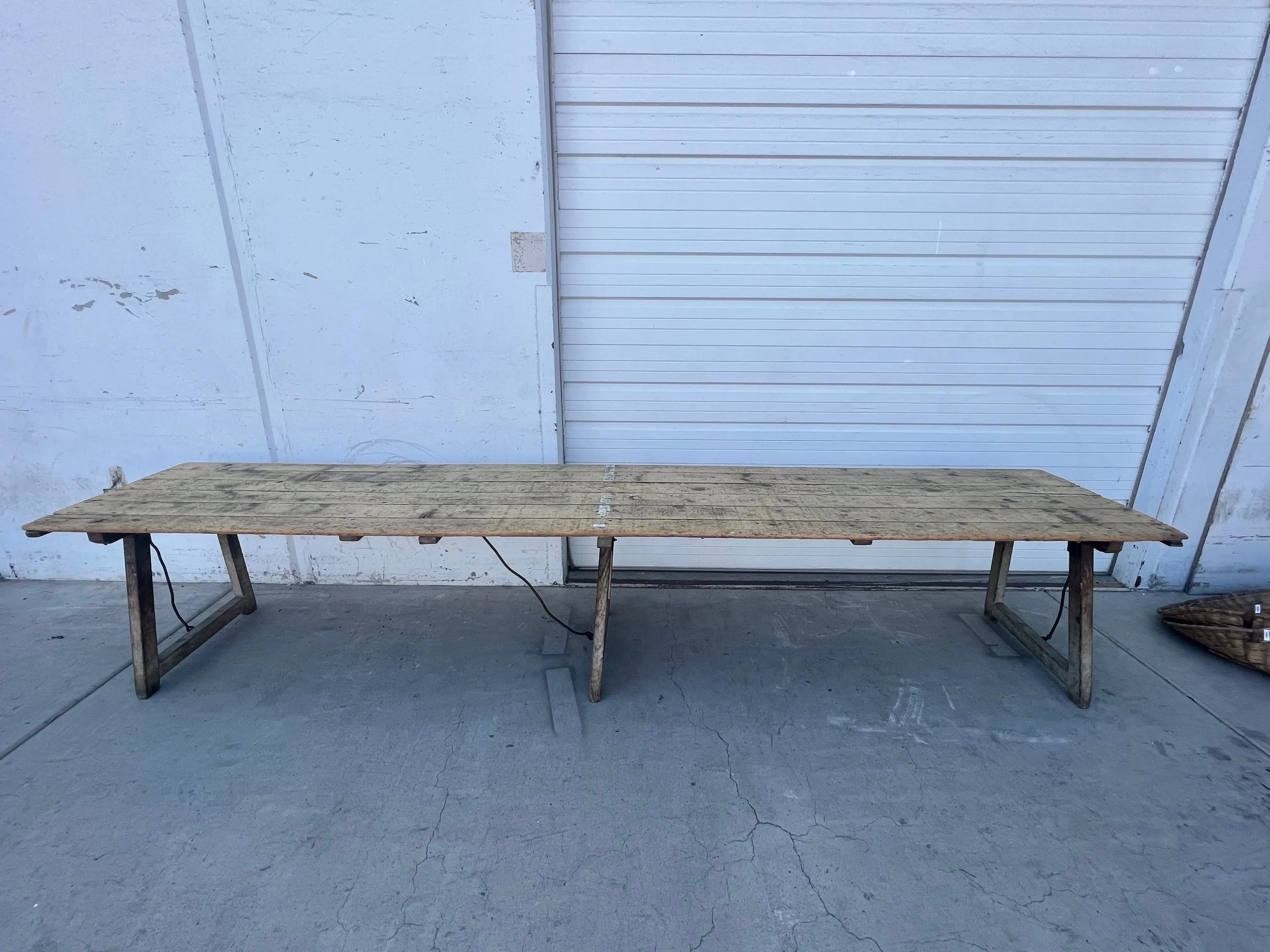 Extra Long French Oak Folding Dining Table