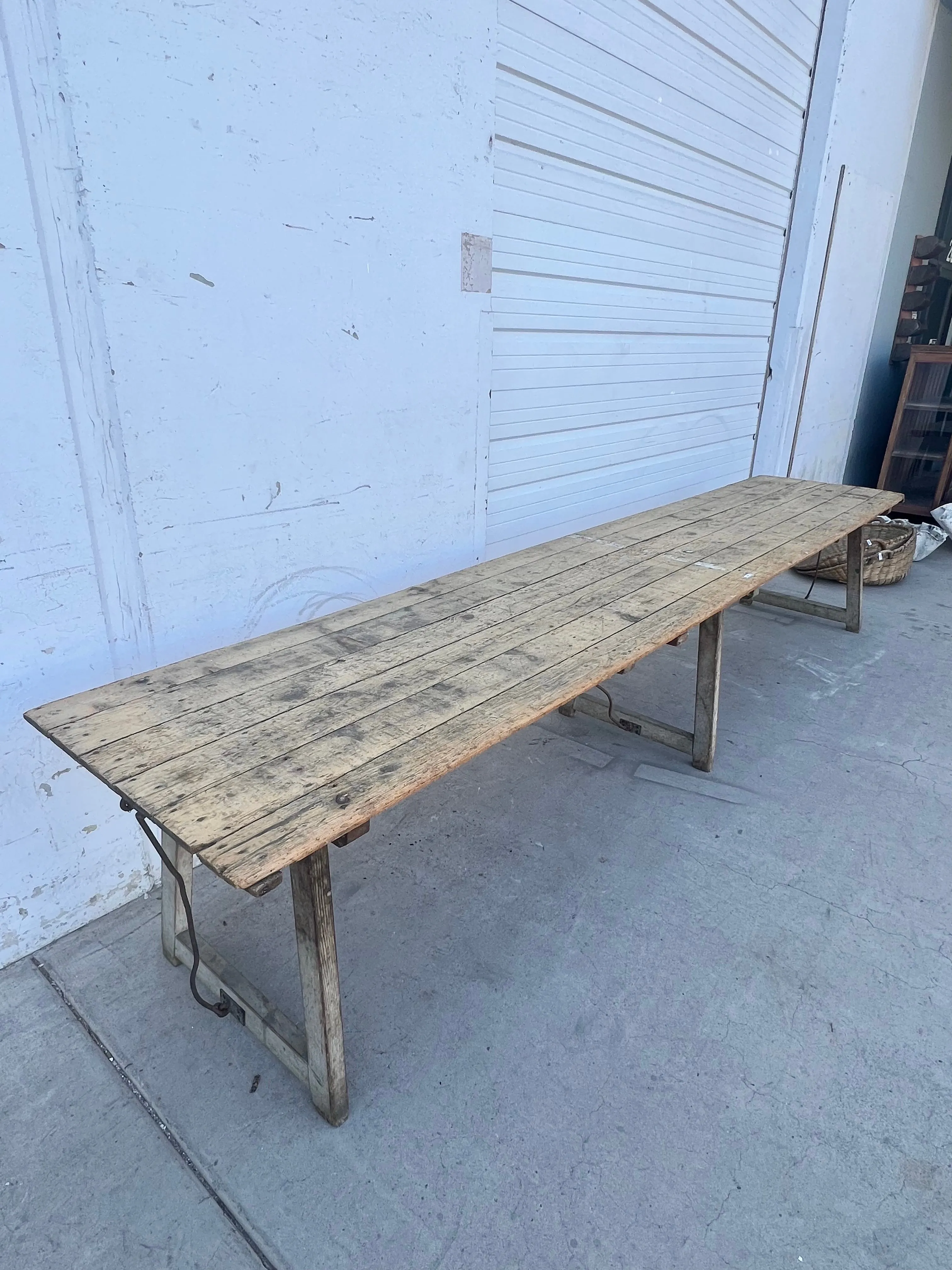 Extra Long French Oak Folding Dining Table