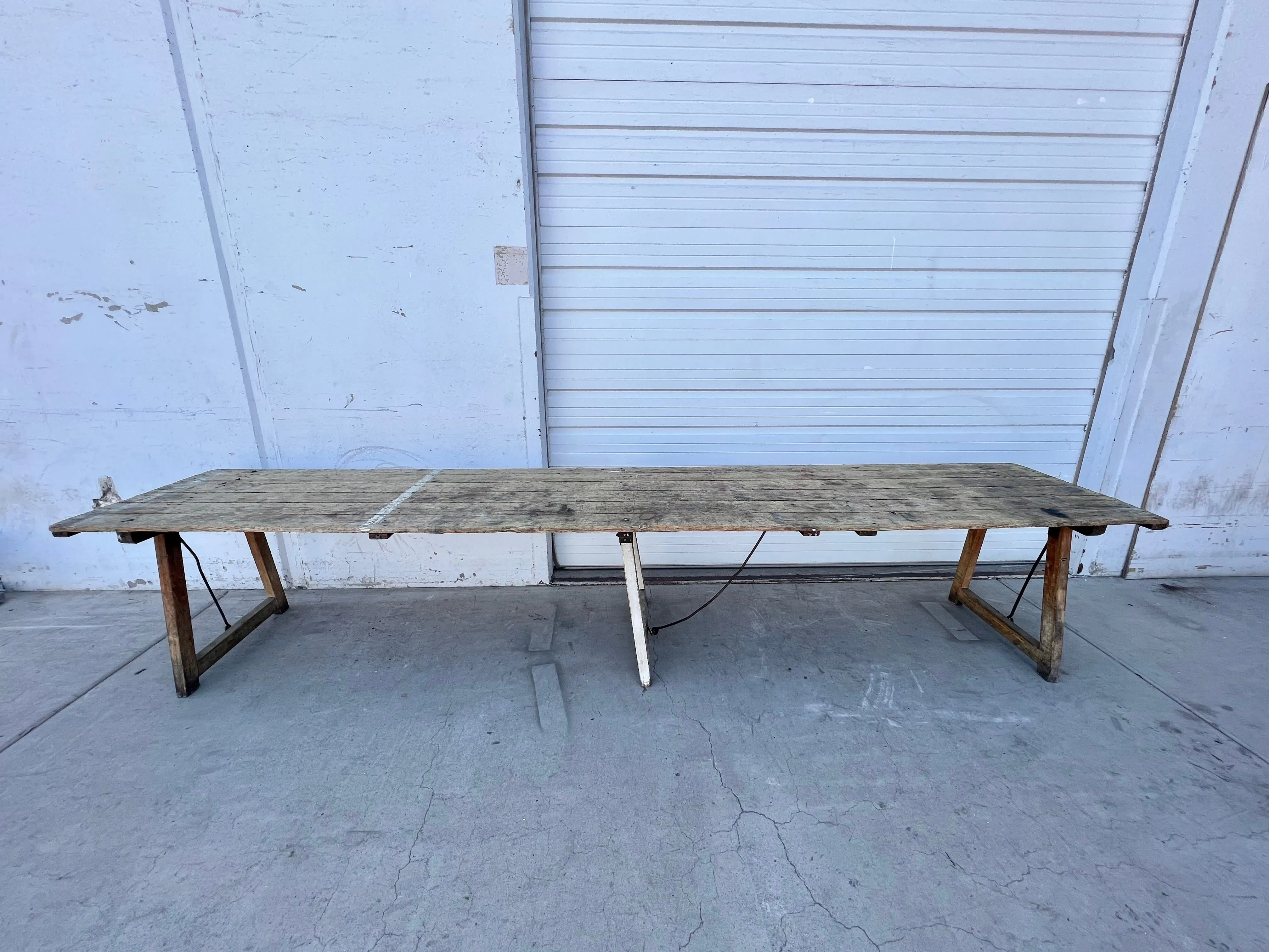 Extra Long French Oak Folding Dining Table