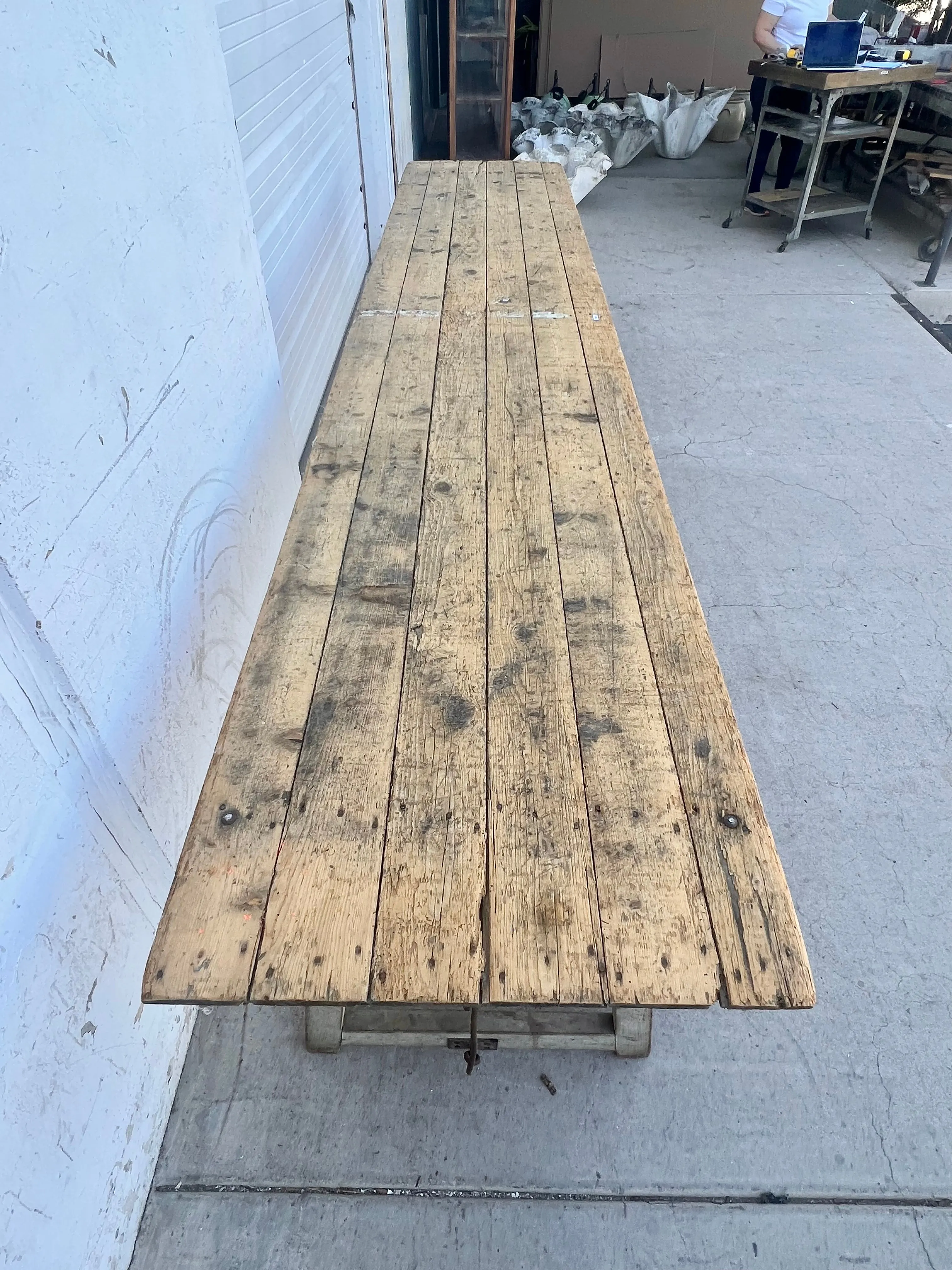 Extra Long French Oak Folding Dining Table