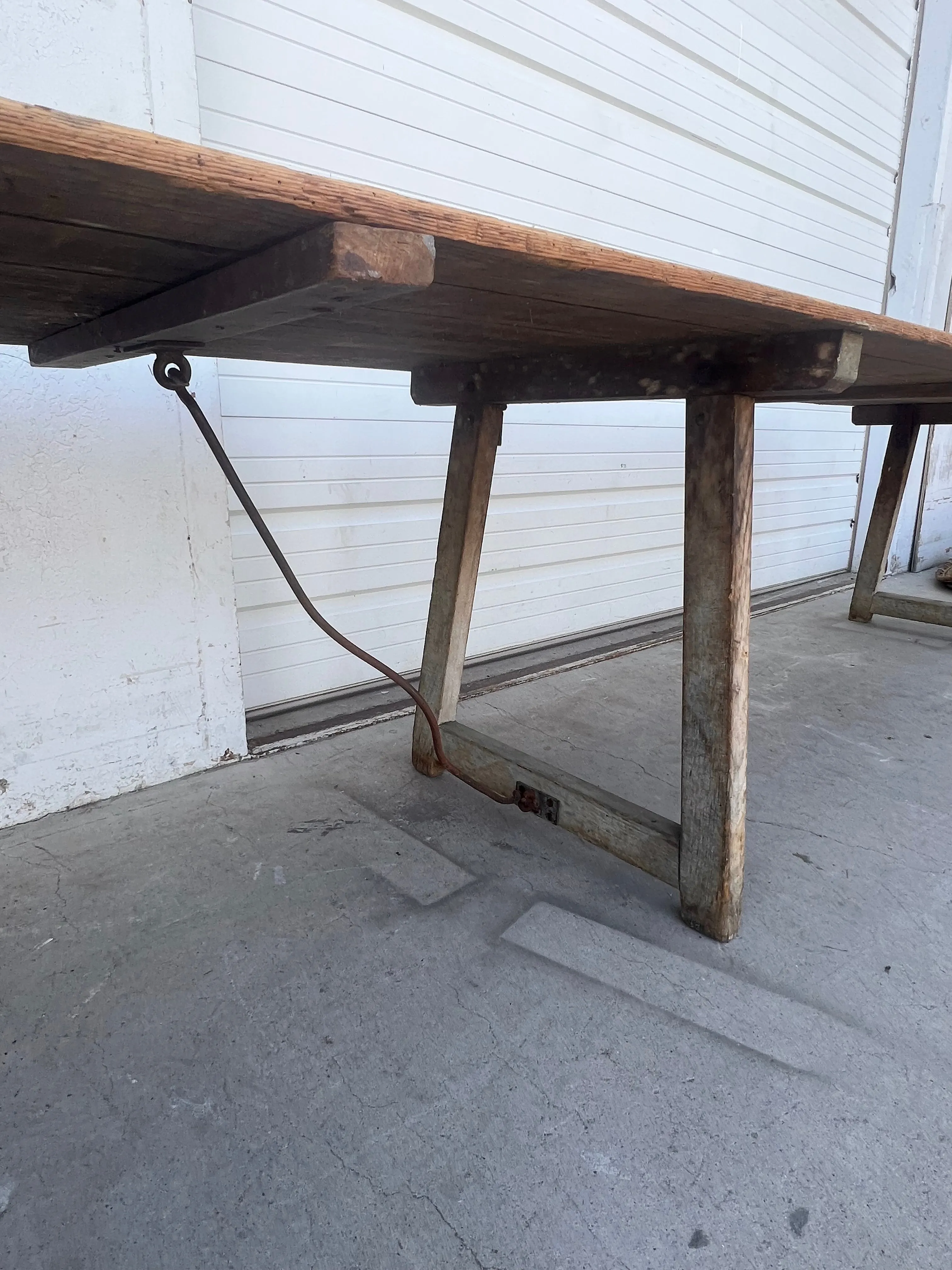 Extra Long French Oak Folding Dining Table