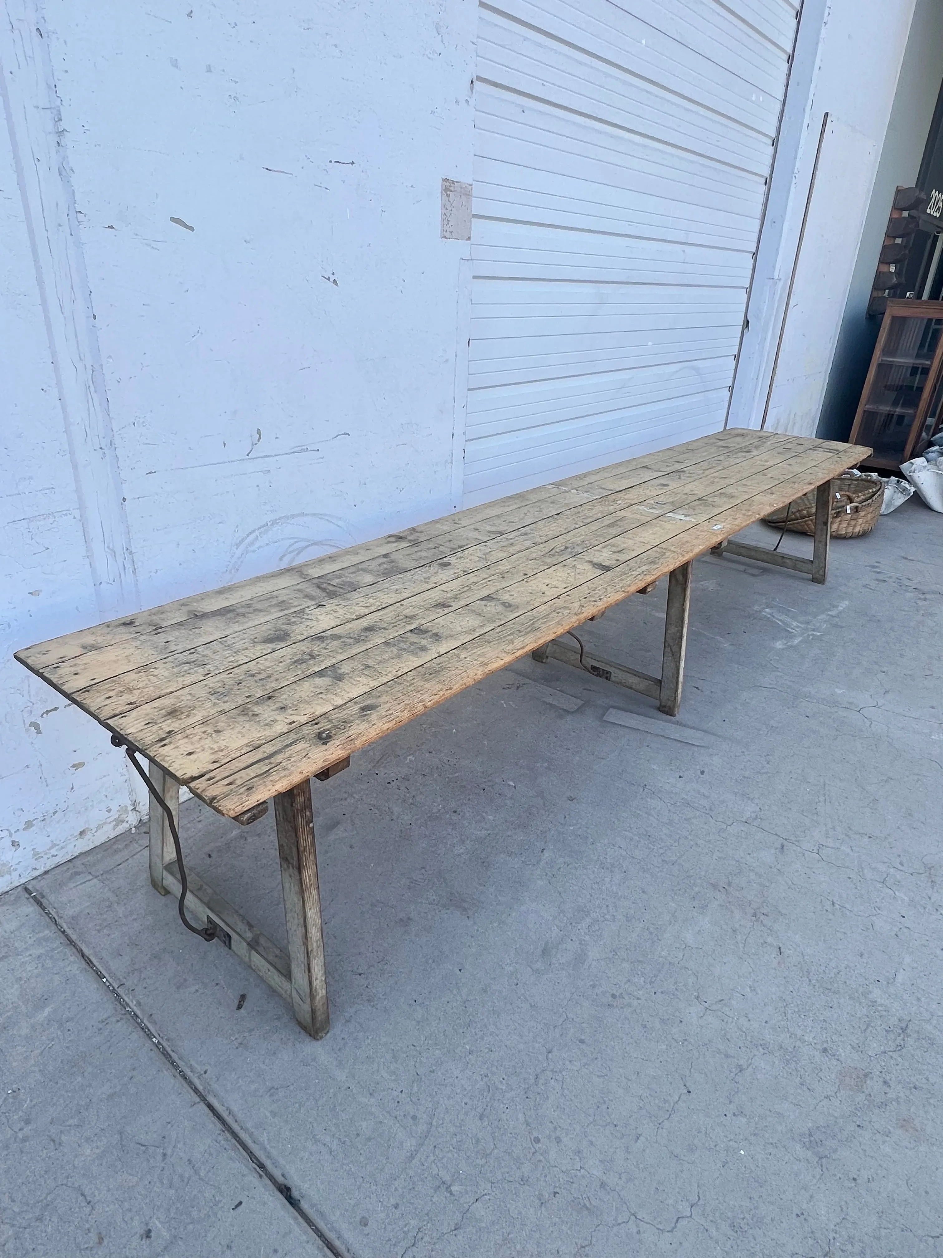 Extra Long French Oak Folding Dining Table