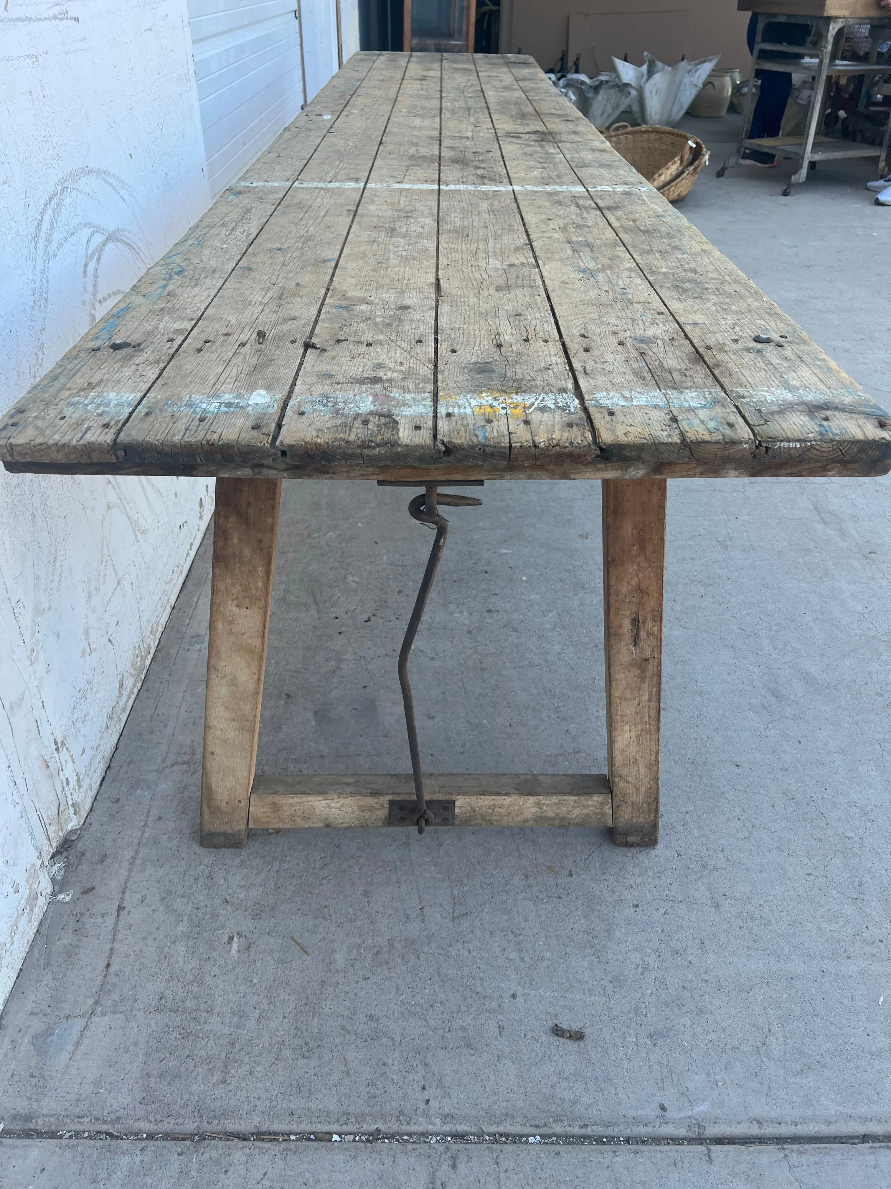 Extra Long French Oak Folding Dining Table