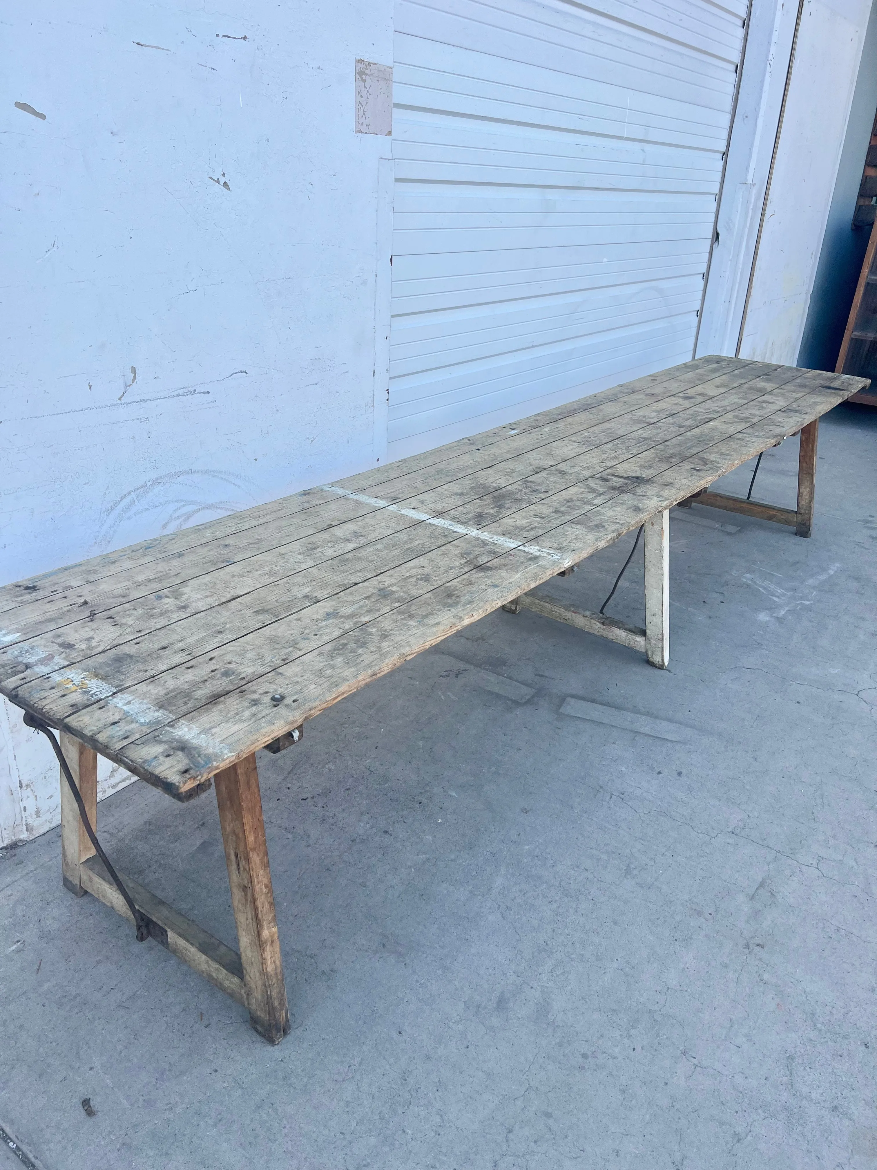 Extra Long French Oak Folding Dining Table