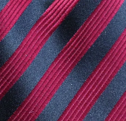 Extra Long Red & Black Striped Silk Tie - 3XL