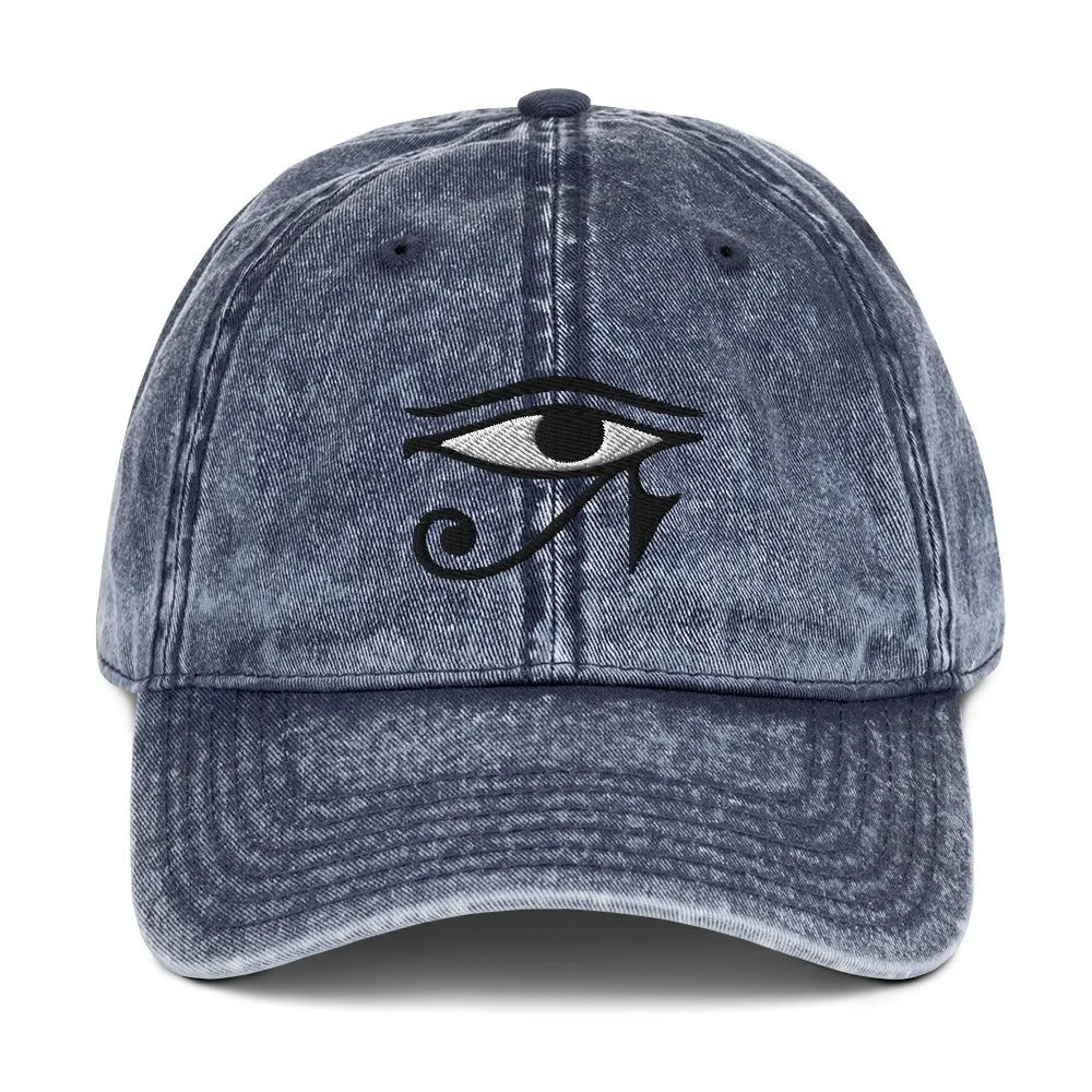 Eye of Horus, Egyptian God of the Sky and Vengeance Vintage Cotton Twill Cap