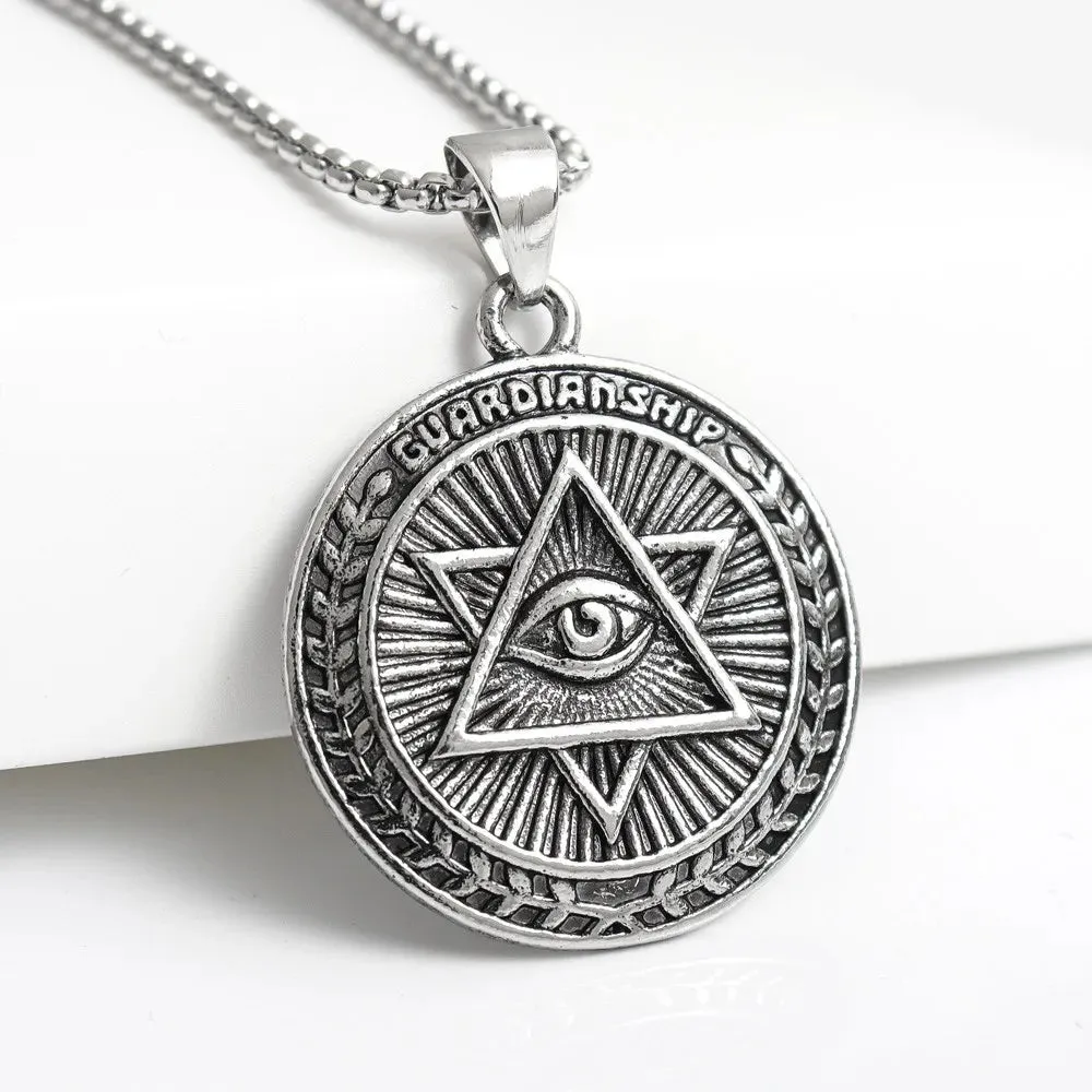 Eye Of Providence Necklace - Round Zinc Alloy Guardians