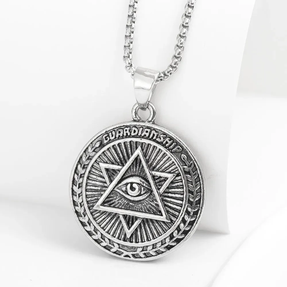 Eye Of Providence Necklace - Round Zinc Alloy Guardians