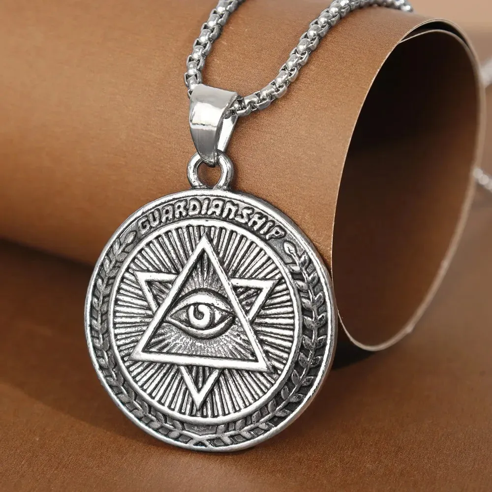 Eye Of Providence Necklace - Round Zinc Alloy Guardians