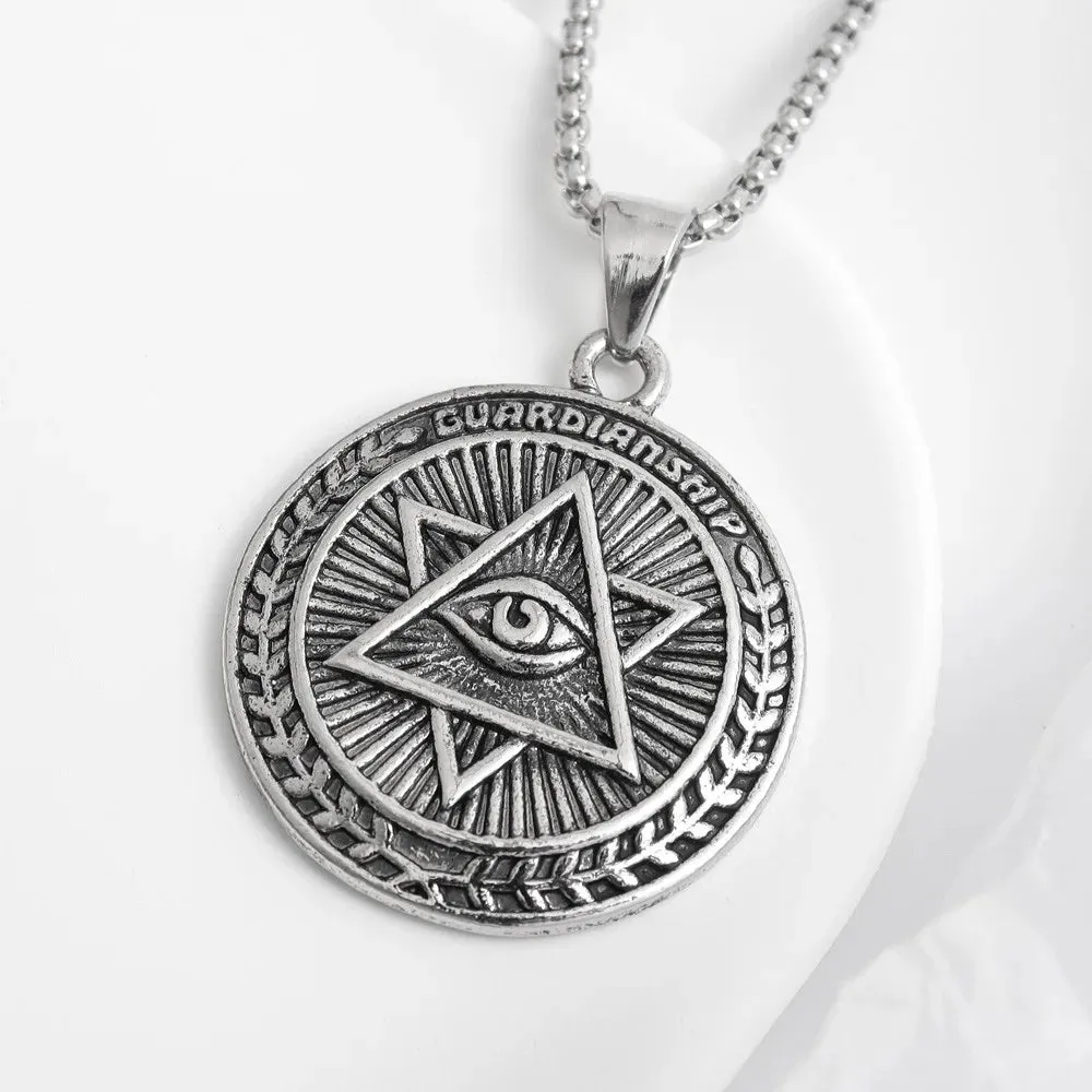 Eye Of Providence Necklace - Round Zinc Alloy Guardians