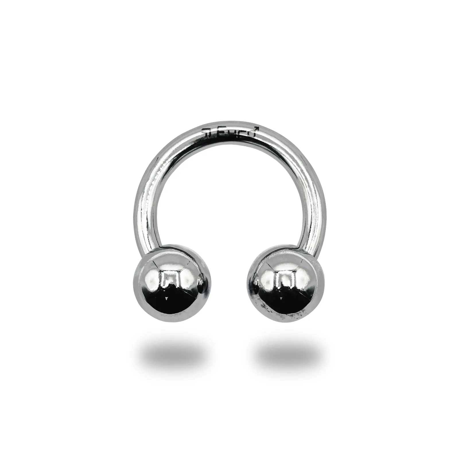 Eyro Stainless-Steel 2 Ball Bull Ring/Horseshoe Cock and Glans Ring 20mm-68mm