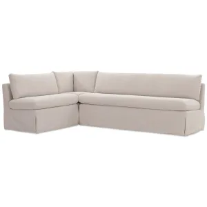 Fable 100.5" L-Shape Slipcover Dining Banquette, Beige