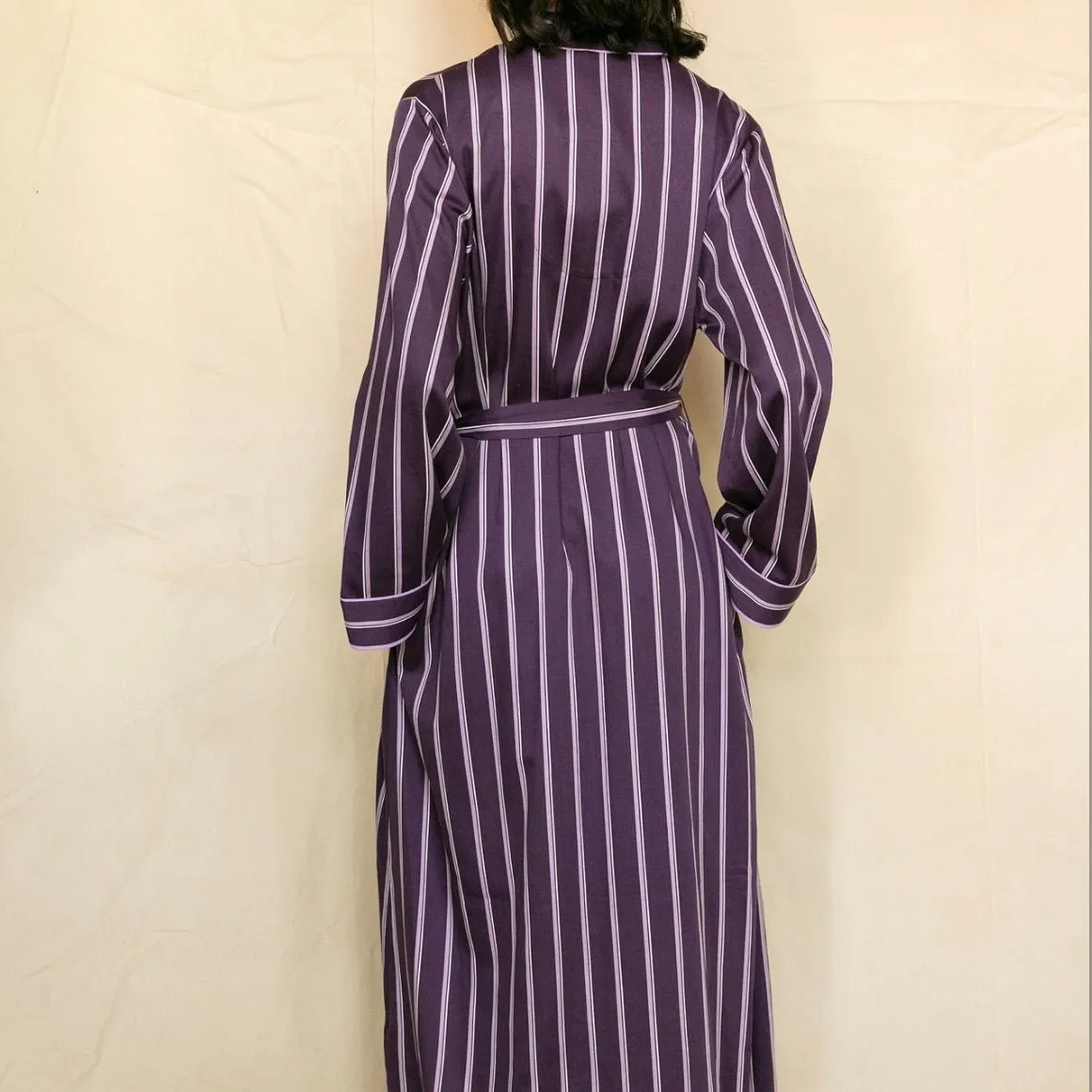 Fable & Eve - Wimbledon Striped Robe - Purple