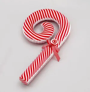 Fabric candy cane ornament - stripe