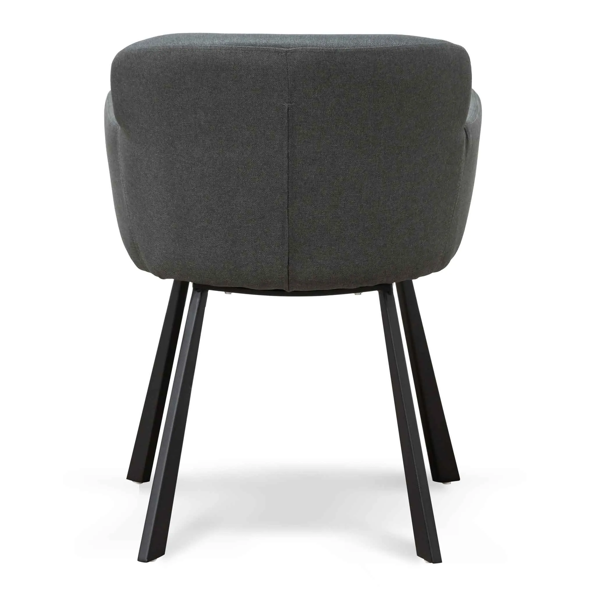 Fabric Dining Chair - Gunmetal Grey with Black Legs