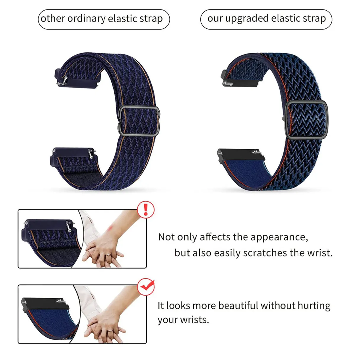 Fabric Elastic Loop Band For Samsung Watch 20mm Deep Navy