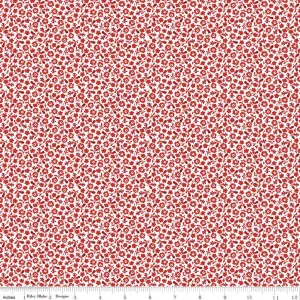 Fabric, Red Hot CALICO OFF WHITE (by the yard)