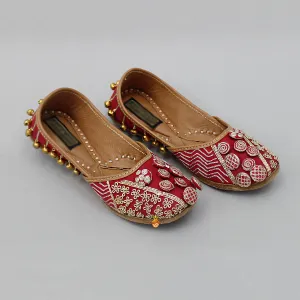 Fabulous Embroidered Small Bells Embellished Jutti