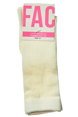 FAC Cream Baby Combed Cotton Knee High Sock