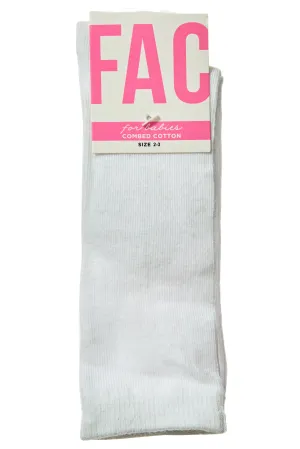 FAC - White Baby Combed Cotton Knee High Sock