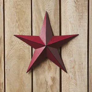 Faceted Metal Star Burgundy Wall Hanging 12x12