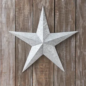 Faceted Metal Star Galvanized Wall Hanging 24x24