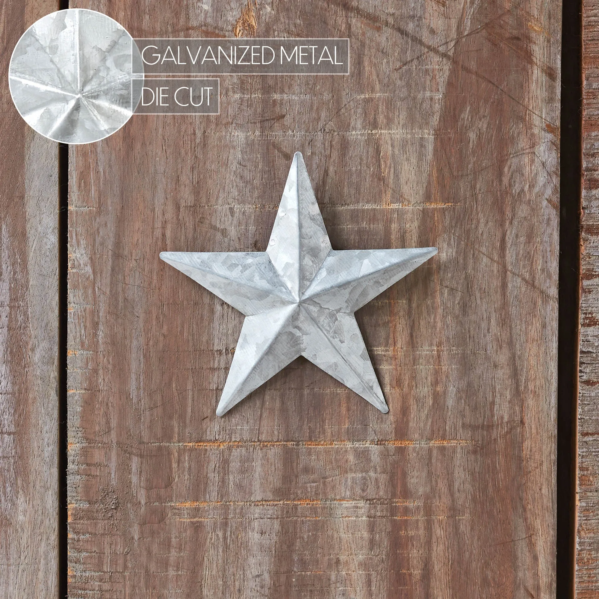 Faceted Metal Star Galvanized Wall Hanging 4x4