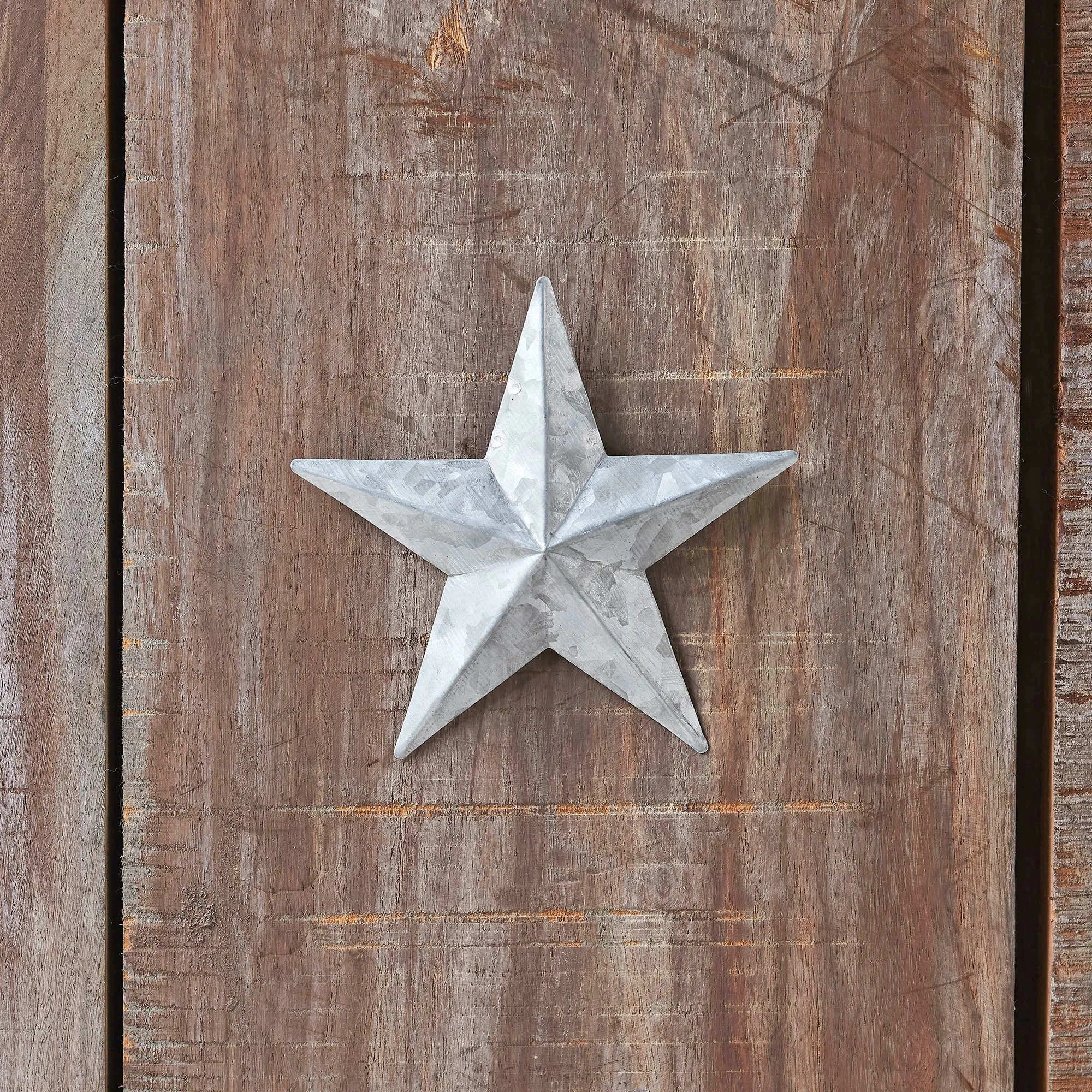 Faceted Metal Star Galvanized Wall Hanging 4x4