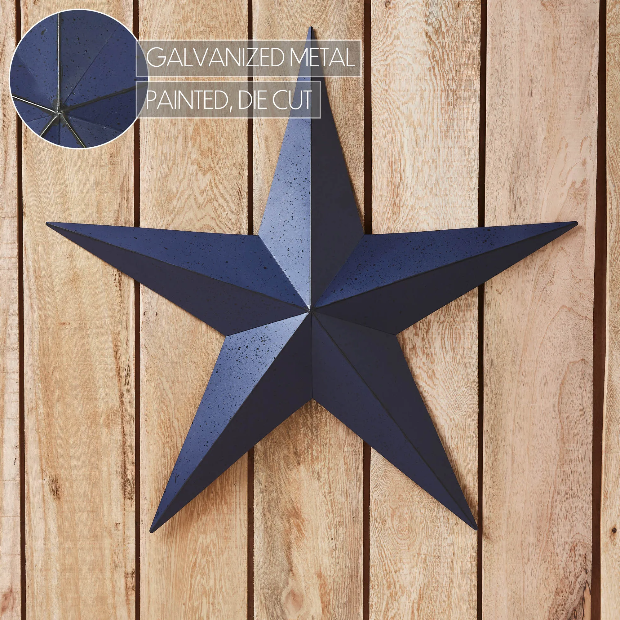 Faceted Metal Star Navy Wall Hanging 24x24