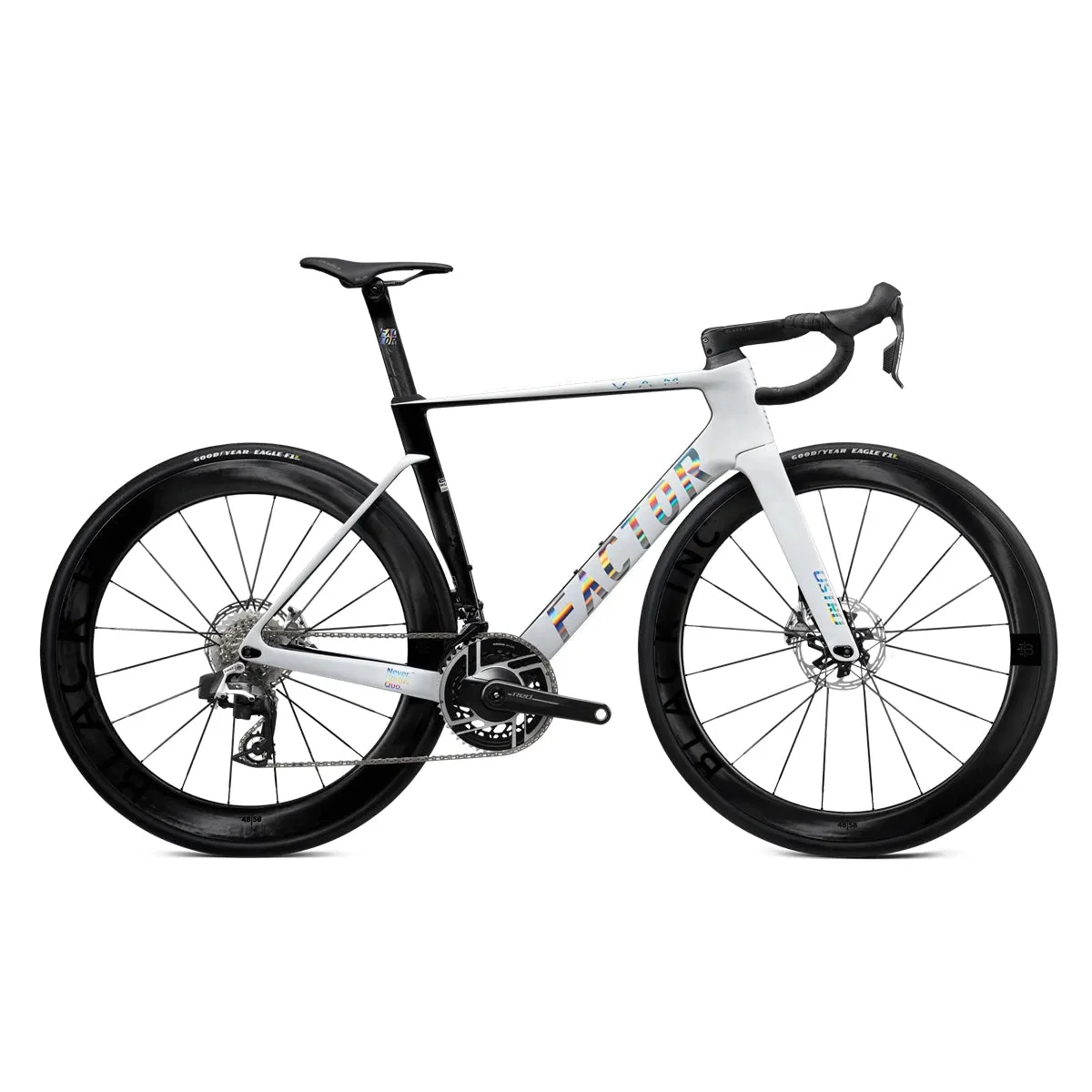 FACTOR OSTRO VAM Road Bike Shimano Sram Red E1 Power Meter Black Inc Wheels - White Chrome