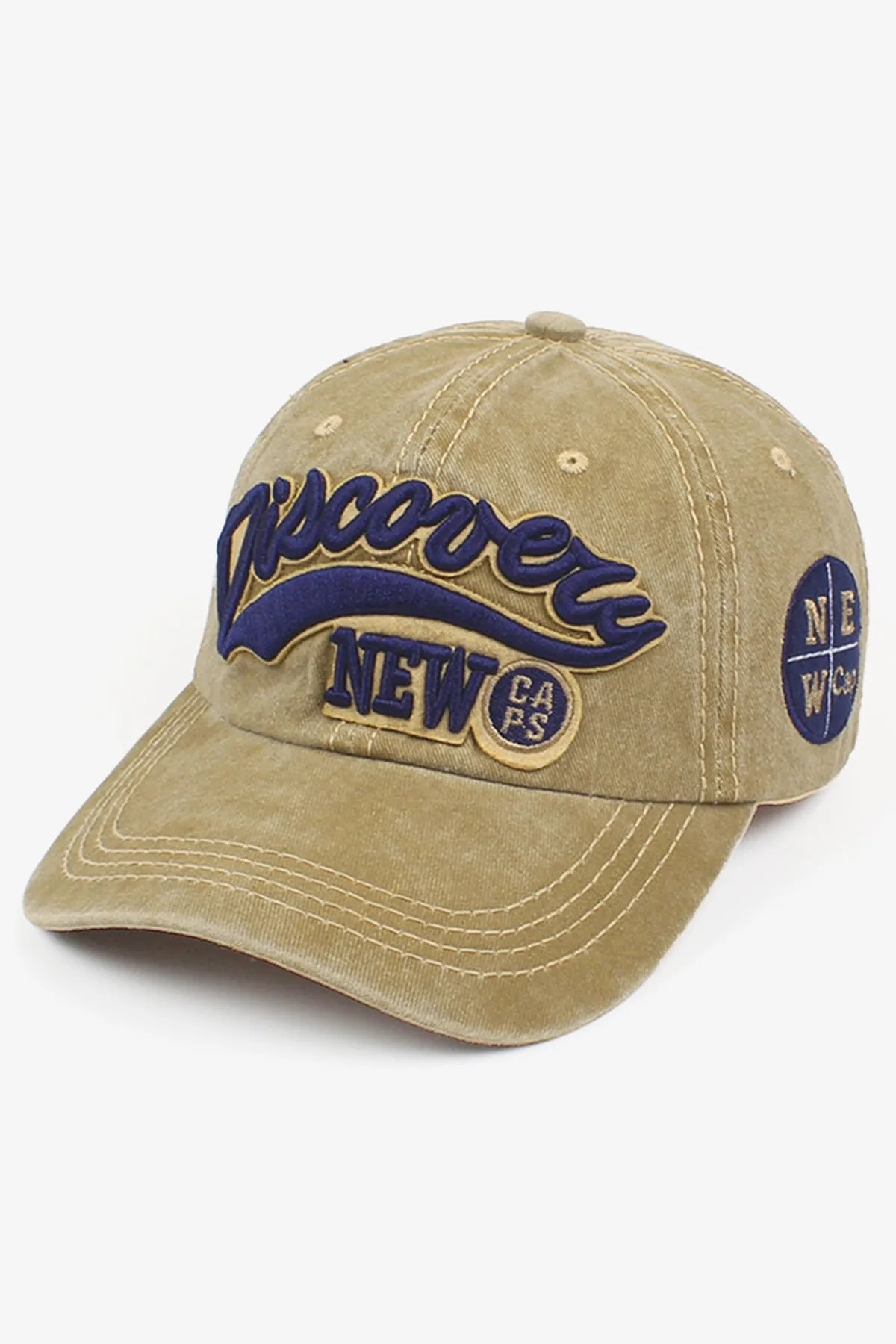 Faded Beige Embroidered Cap - W23 - MCP067R