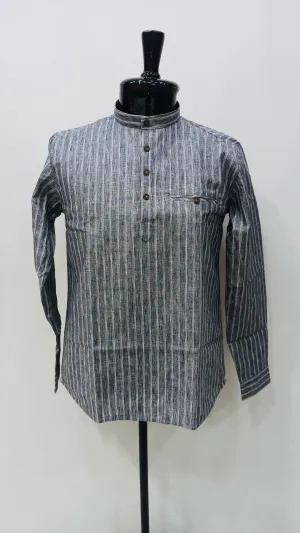 Faded charcoal menswear short kurta