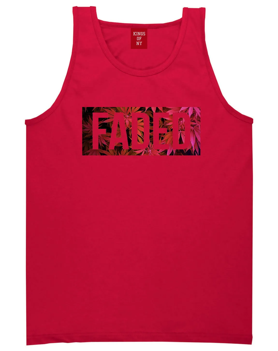 Faded Red and Pink Marijuana Weed Tank Top