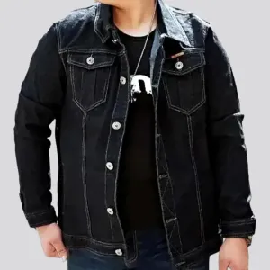 Faded wash men's jeans jacket