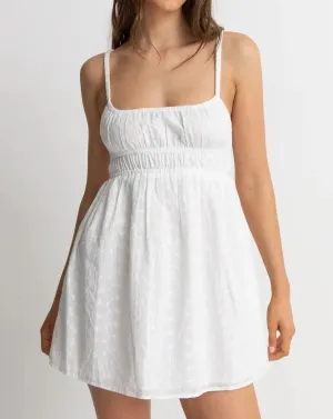 Fae Broderie Mini Dress in White