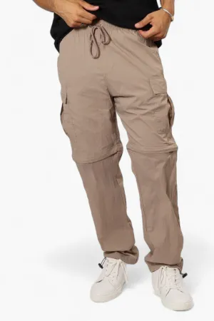 Fahrenheit Zip Off Cargo Parachute Pants - Beige