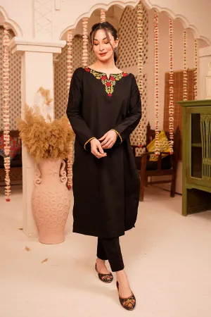 Fahza by Fareeha - Amber - Black - Pure Cotton - 2 Piece