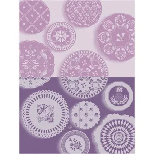 Faience Purple Tea Towel by Le Jacquard Français