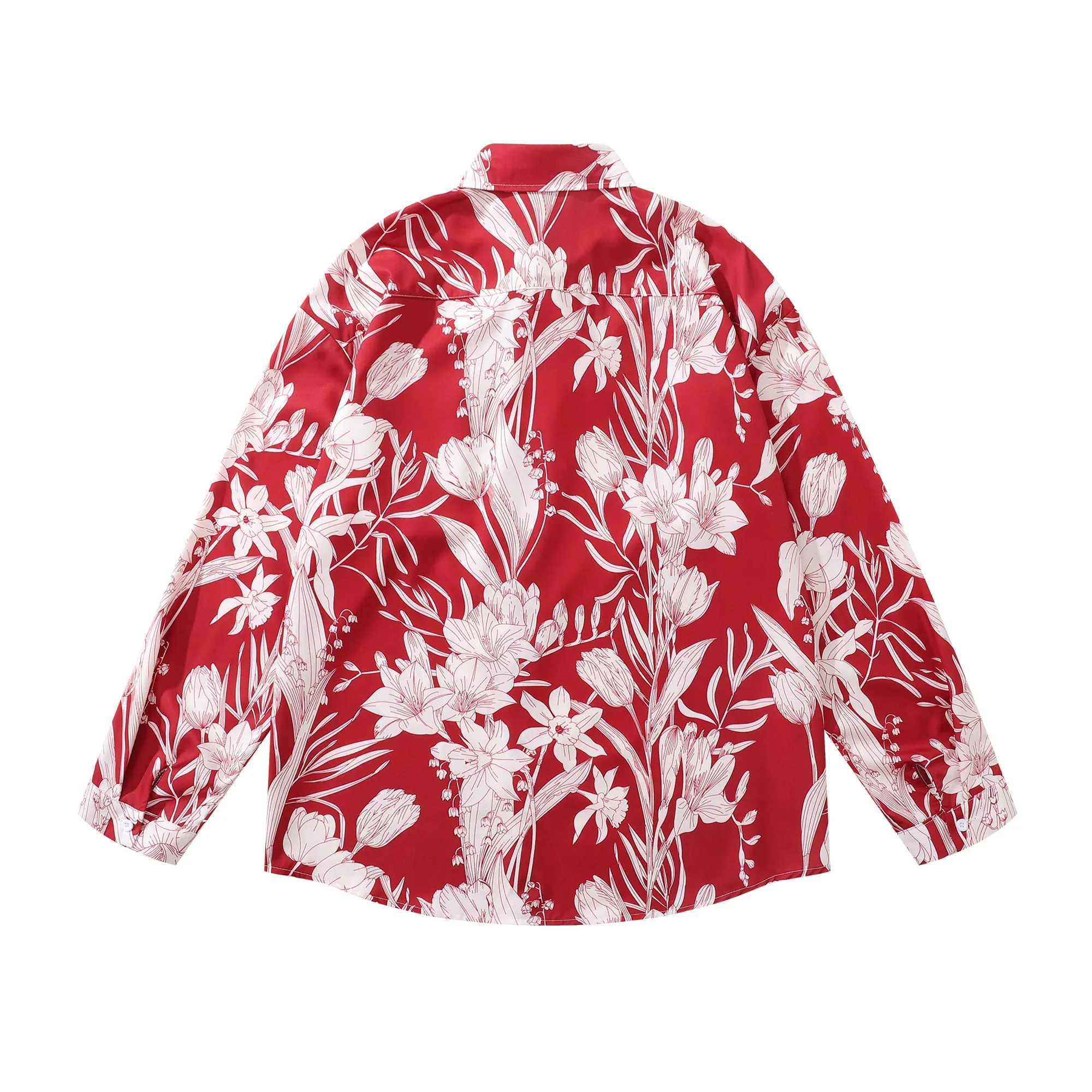 Faire Echo New Year Red Floral Hiphop Shirt