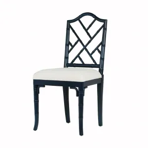 Fairfield Navy Lacquer Dining Chair by Worlds Away