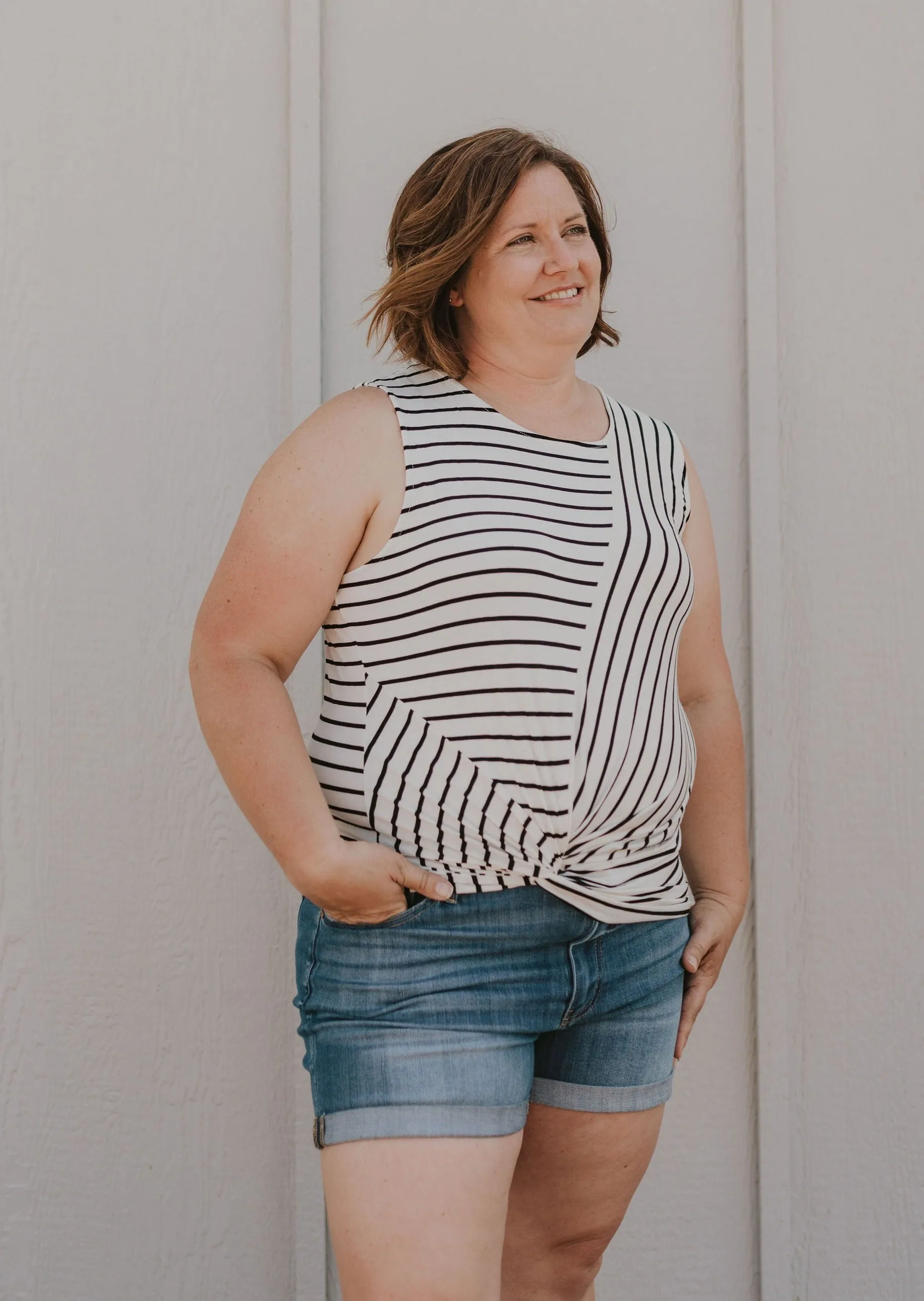 FAITH CURVY AND REGULAR STRIPED TANK TOP 2 COLOR OPTIONS