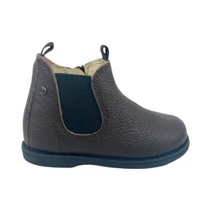 Falcotto Dark Brown Pebbled Zip Bootie - Winter Wood