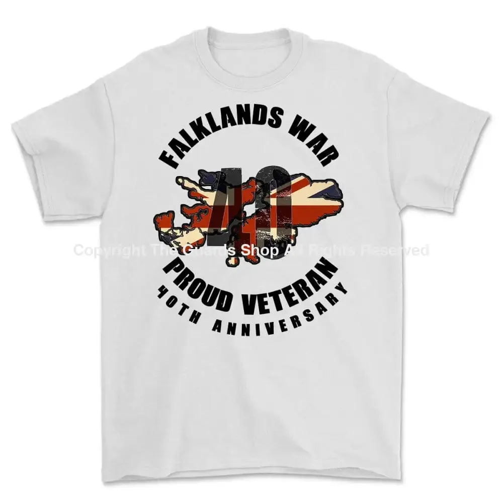 FALKLANDS 40 Full Frontal Printed T-Shirt